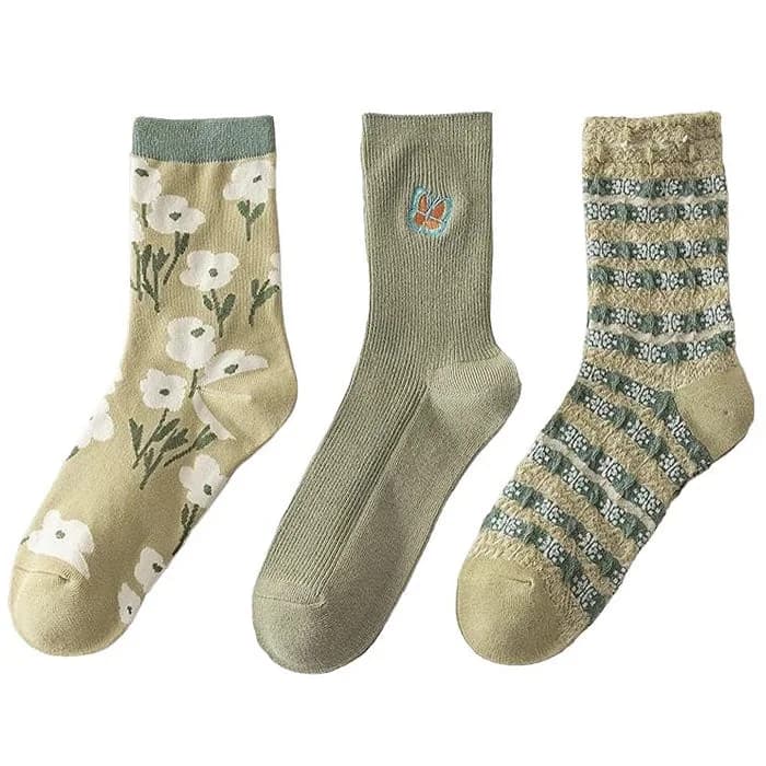 Pastel Green Aesthetic Socks — view 2 Pastel Green Aesthetic Socks — view 2