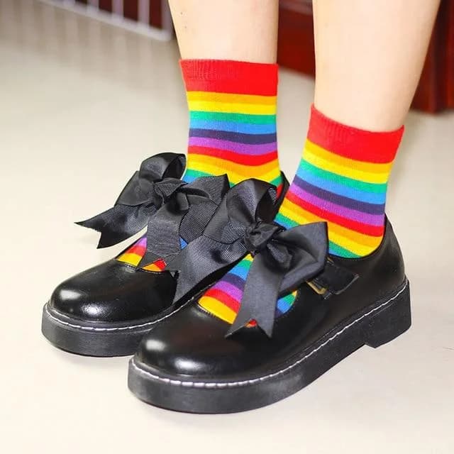Rainbow Striped Socks — view 1 Rainbow Striped Socks — view 1