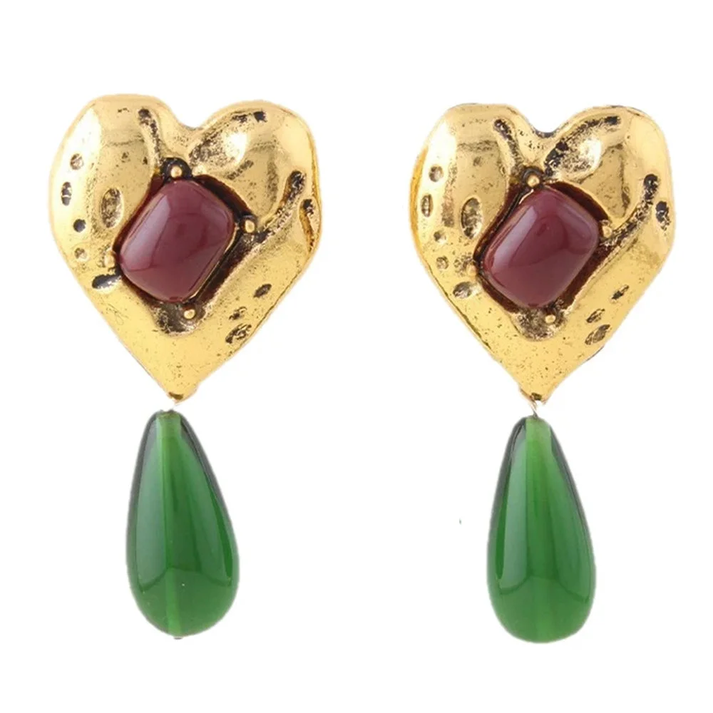 Vintage Chunky Heart Earrings — view 1 Vintage Chunky Heart Earrings — view 1
