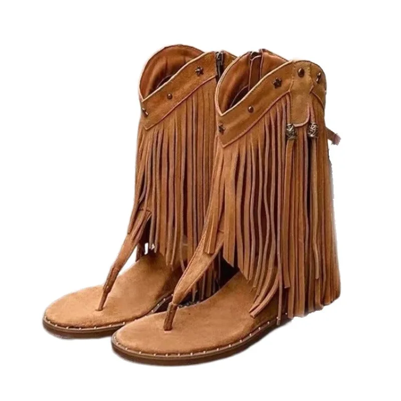 Western Cowgirl Tassel Sandals — view 1 Western Cowgirl Tassel Sandals — view 1