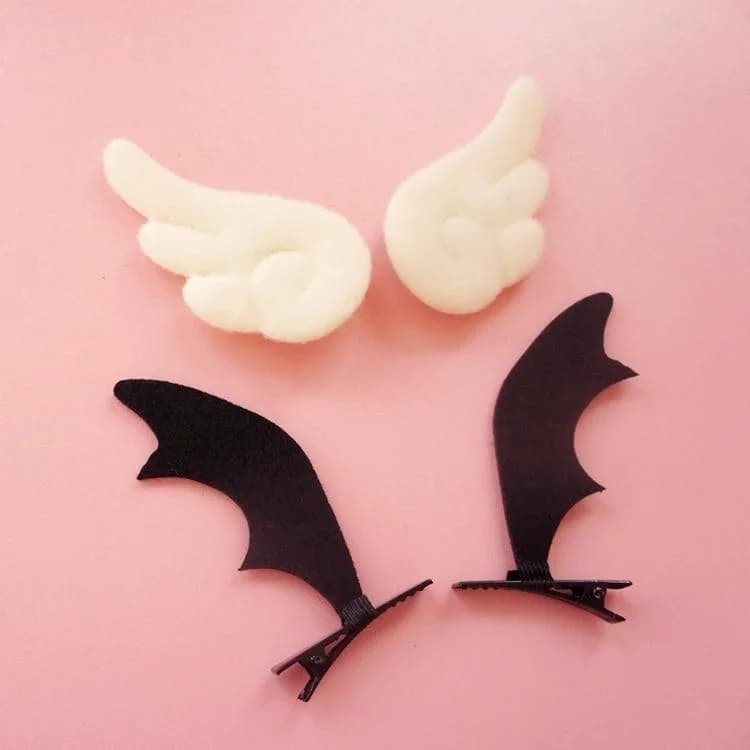Bat and Angel Wing Headband or Hair Clips — view 2 Bat and Angel Wing Headband or Hair Clips — view 2