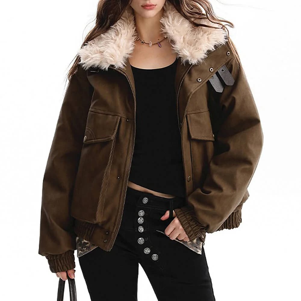 Drama Alert Faux Fur Aviator Jacket — view 1 Drama Alert Faux Fur Aviator Jacket — view 1