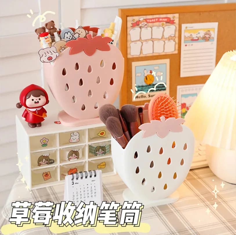 Strawberry Pen Holder — view 2 Strawberry Pen Holder — view 2