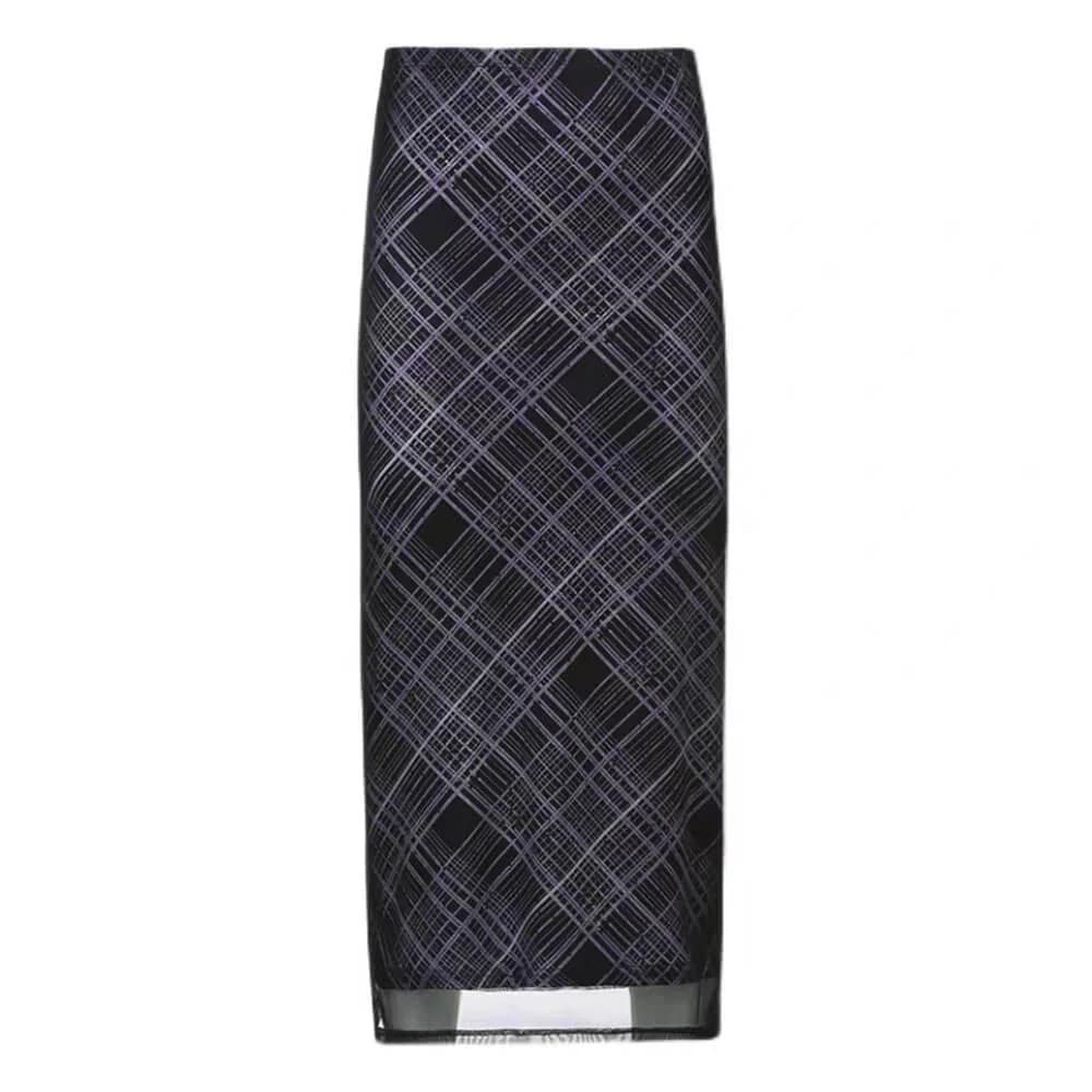 Less Conversation Plaid Maxi Skirt — view 2 Less Conversation Plaid Maxi Skirt — view 2