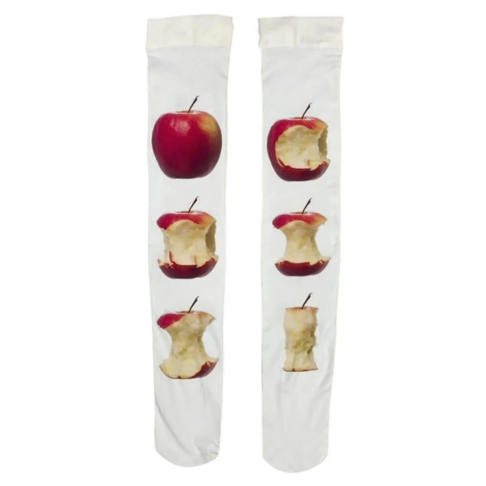 Apple Print Knee High Socks — view 1 Apple Print Knee High Socks — view 1