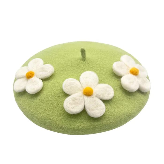 Daisy Crochet Beret — view 1 Daisy Crochet Beret — view 1