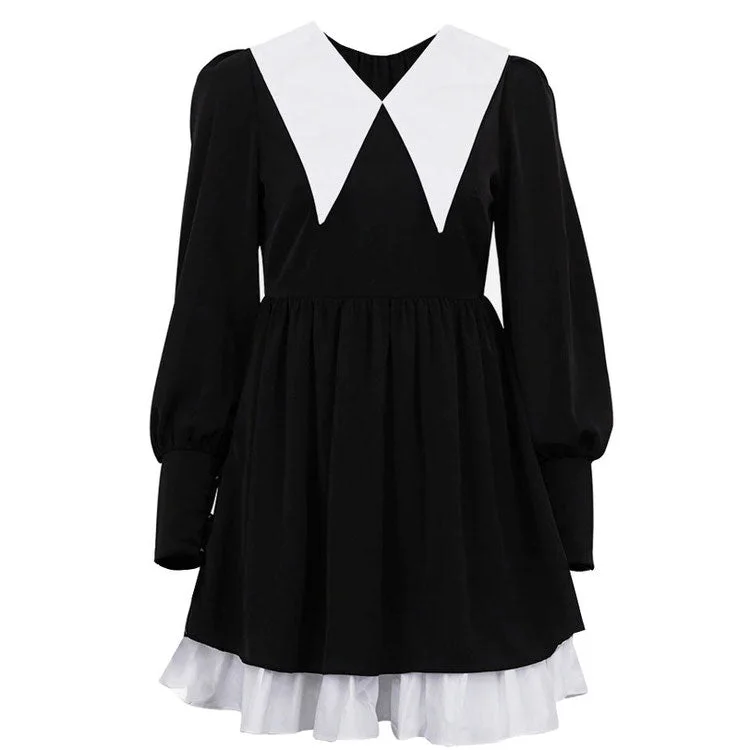 Like a Doll Black Collar Dress — view 1 Like a Doll Black Collar Dress — view 1