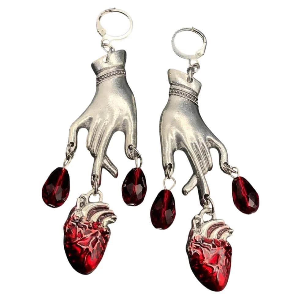 Bloody Heart Dangle Earrings — view 2 Bloody Heart Dangle Earrings — view 2