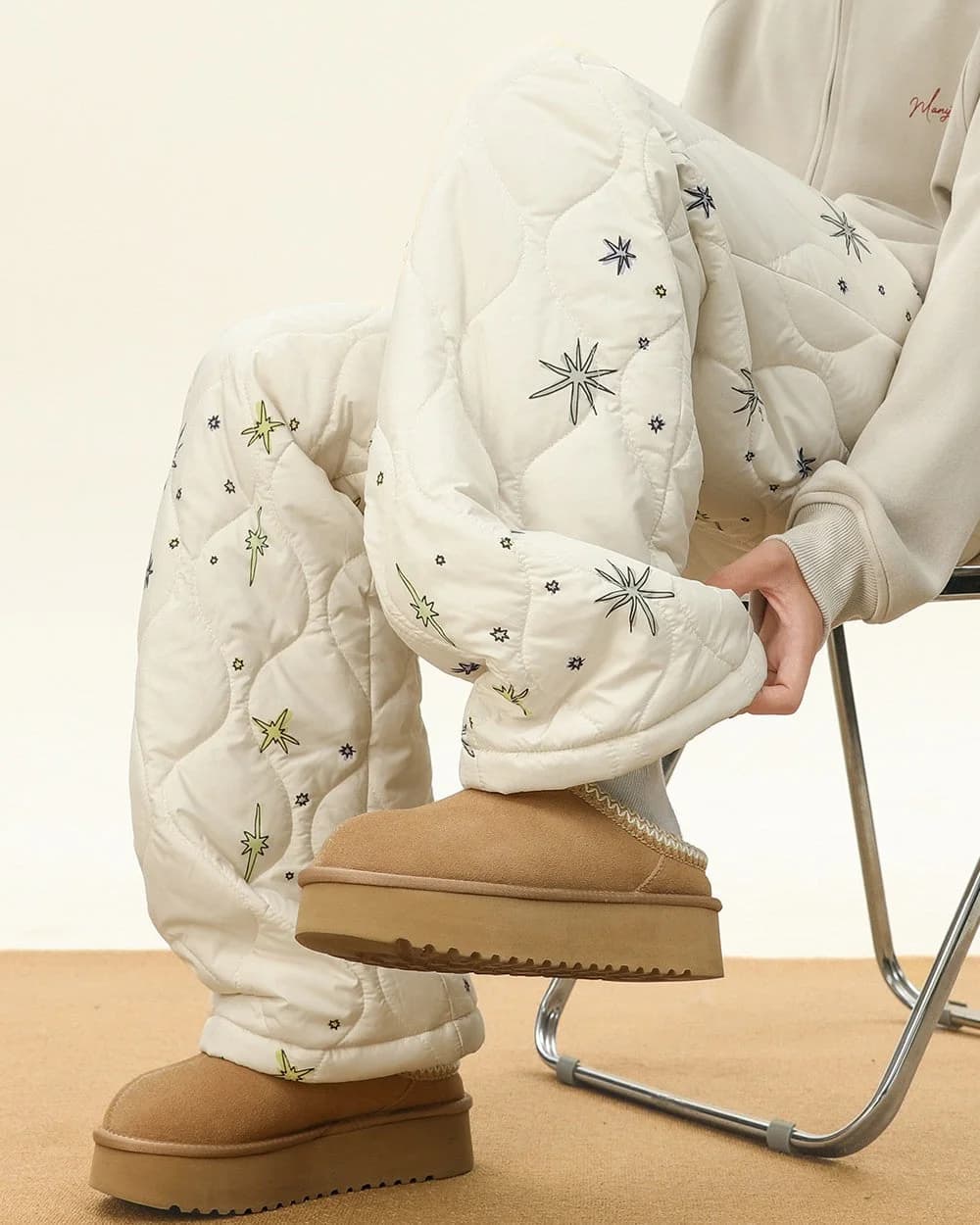 Warm Quilted Snowflake Pants — view 2 Warm Quilted Snowflake Pants — view 2