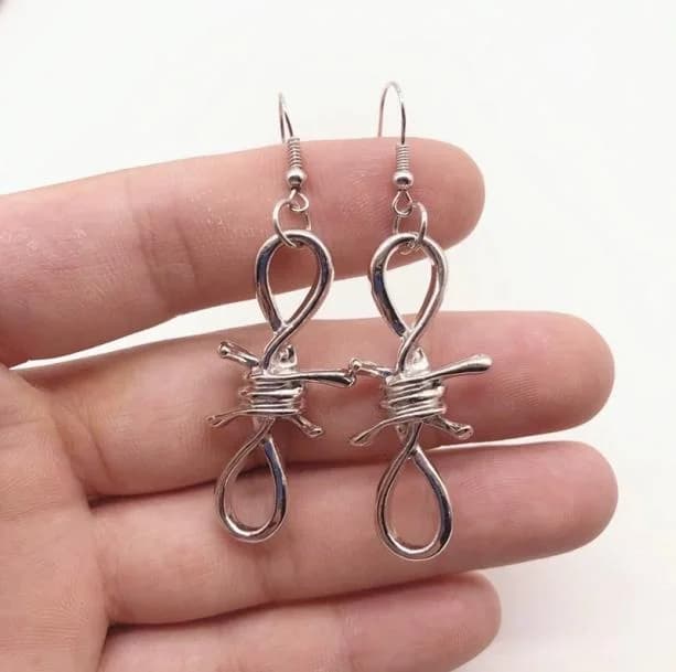 Barbed Wire Earrings — view 2 Barbed Wire Earrings — view 2