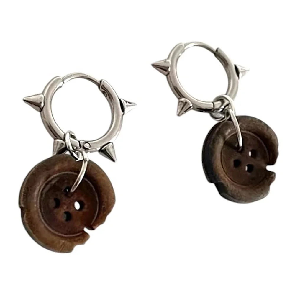 Downtown Girl Button Earrings — view 2 Downtown Girl Button Earrings — view 2