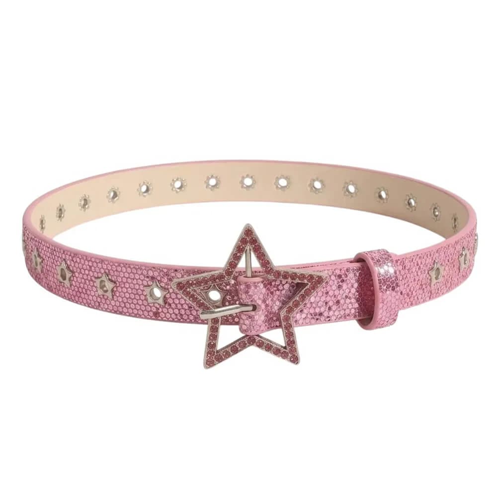 Y2K Star Girl Rhinestone Belt — view 2 Y2K Star Girl Rhinestone Belt — view 2