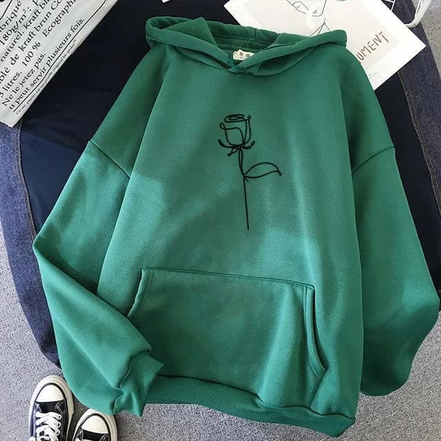 Single Rose Hoodie — view 2 Single Rose Hoodie — view 2