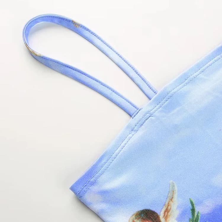 Pastel Blue Cupid Angel Crop Top — view 3 Pastel Blue Cupid Angel Crop Top — view 3