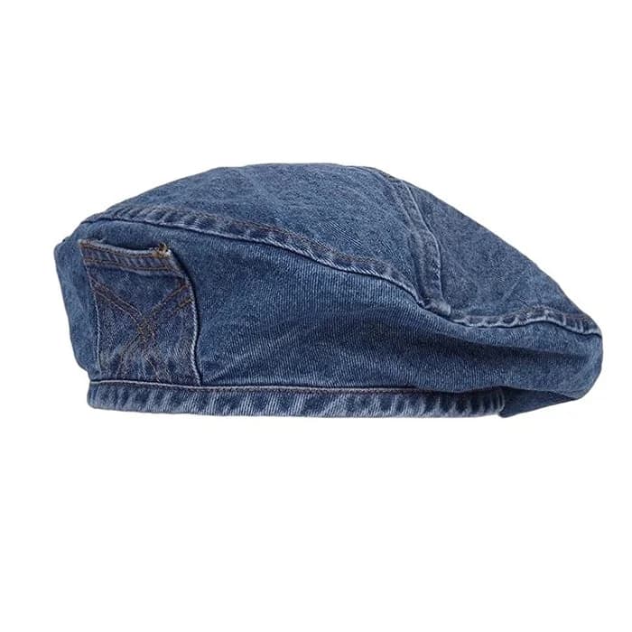 Denim Beret Hat — view 2 Denim Beret Hat — view 2