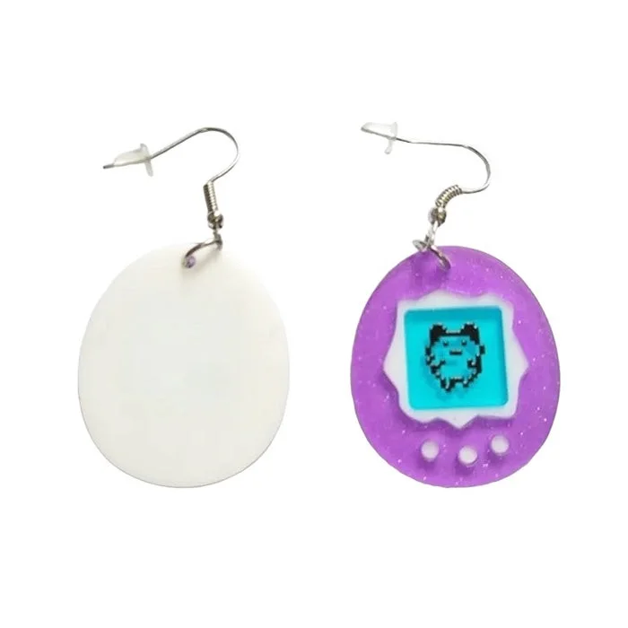 90's Kids Tamagotchi-Shaped Earrings — view 2 90's Kids Tamagotchi-Shaped Earrings — view 2