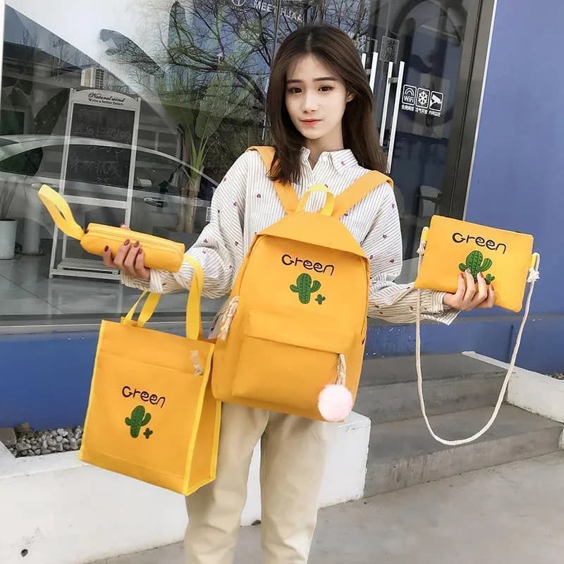 Kawaii Cactus Backpack Set — view 2 Kawaii Cactus Backpack Set — view 2