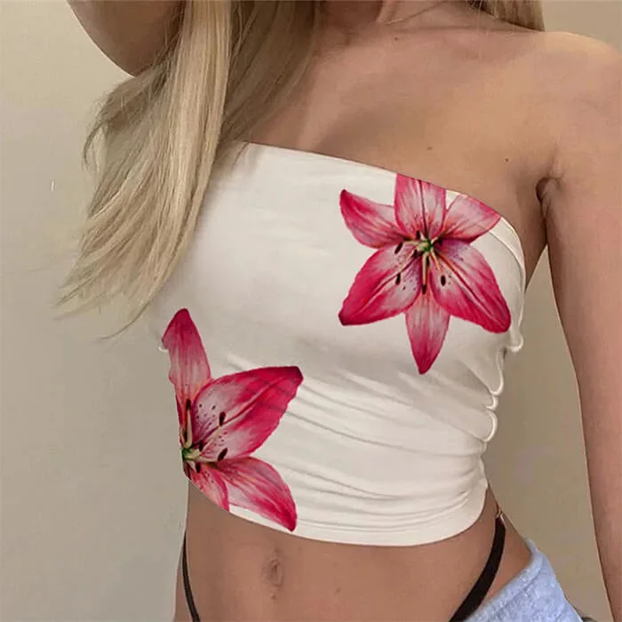 2000s Floral Tube Top — view 2 2000s Floral Tube Top — view 2