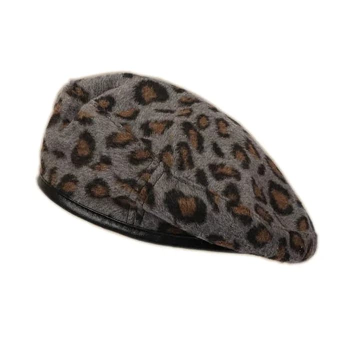 Leopard Beret Hat — view 2 Leopard Beret Hat — view 2