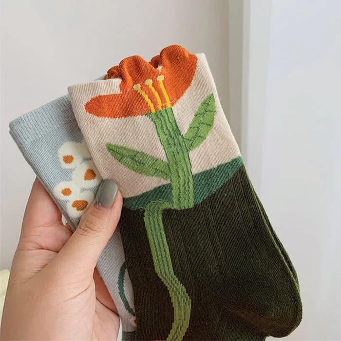 Aesthetic Flower Socks — view 2 Aesthetic Flower Socks — view 2