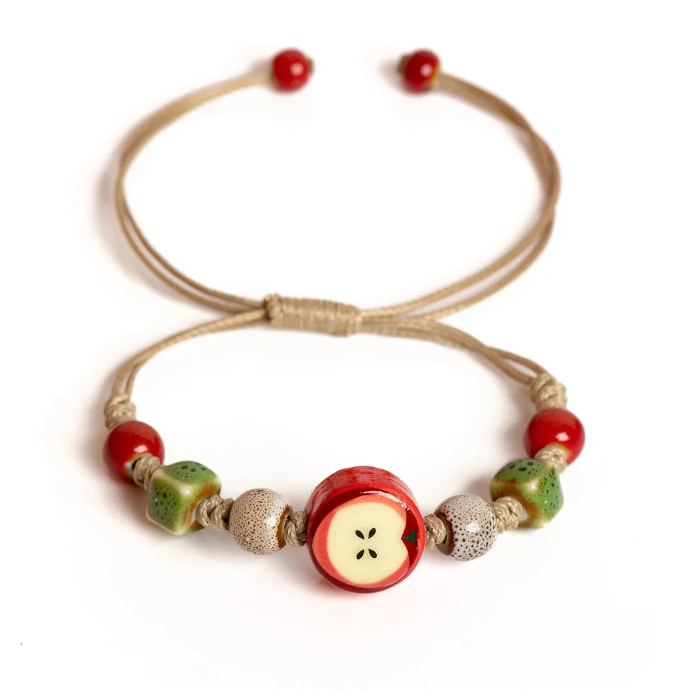 Apple Beaded Bracelet — view 1 Apple Beaded Bracelet — view 1