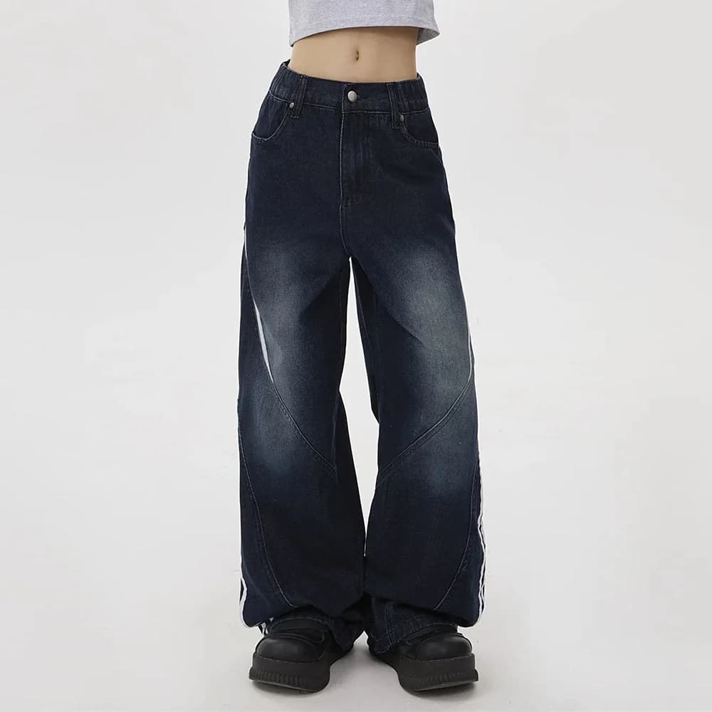 Blokette Side Stripe Wide-Leg Jeans — view 2 Blokette Side Stripe Wide-Leg Jeans — view 2