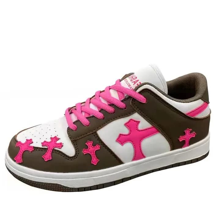 Pink & Brown Cross Sneakers — view 1 Pink & Brown Cross Sneakers — view 1