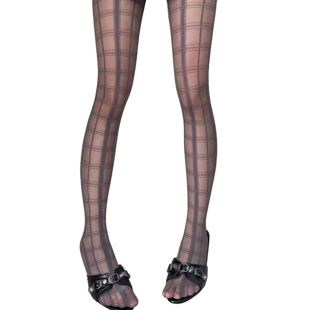 Grid Pattern Sheer Tights — view 2 Grid Pattern Sheer Tights — view 2