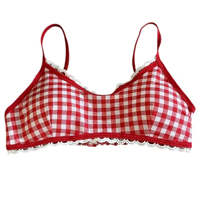 Gingham Picnic Ruffle Bra Top — view 2 Gingham Picnic Ruffle Bra Top — view 2
