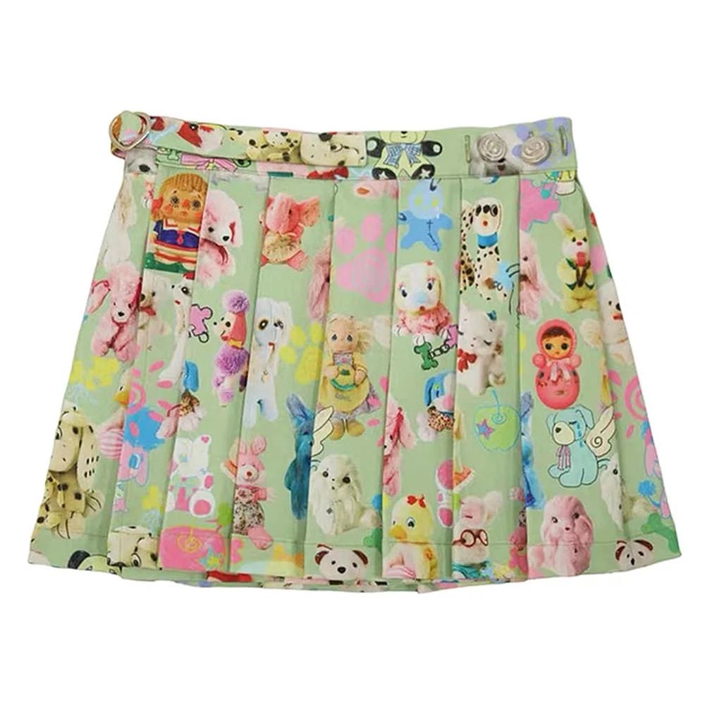 Toy Print Pleated Mini Skirt — view 1 Toy Print Pleated Mini Skirt — view 1