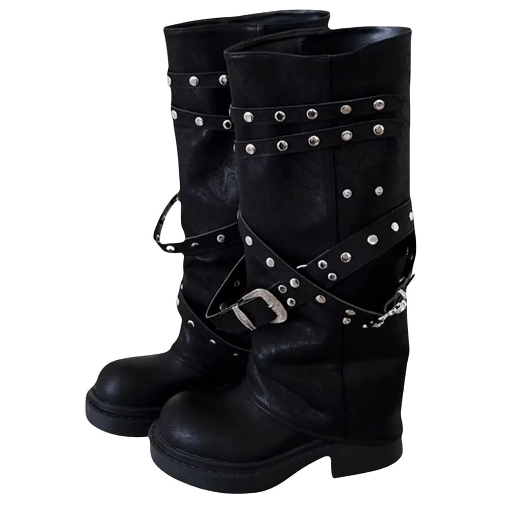 Grunge Sleaze Combat Buckle Boots — view 2 Grunge Sleaze Combat Buckle Boots — view 2