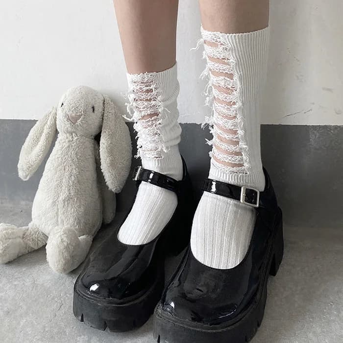 Grunge Distressed Socks — view 2 Grunge Distressed Socks — view 2