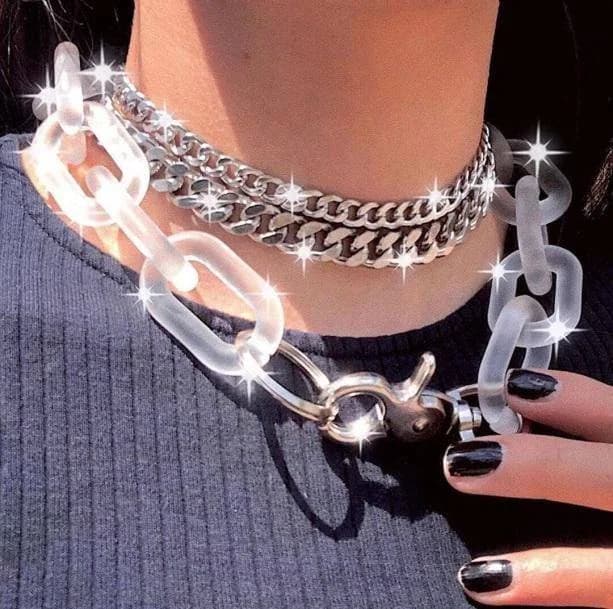 Clear Chain Necklace — view 1 Clear Chain Necklace — view 1