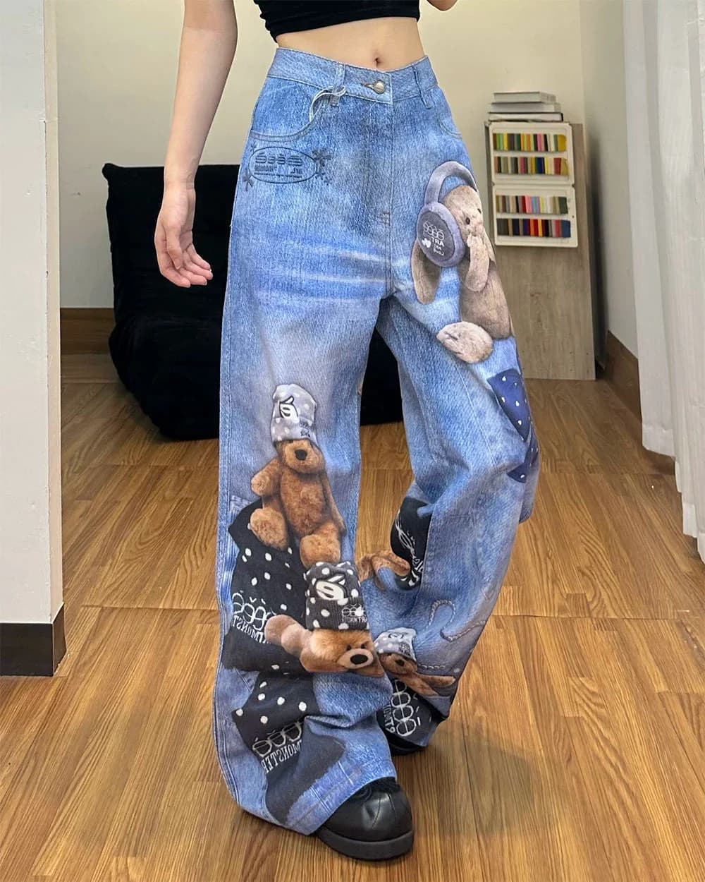 Teddy Bear Wide Leg Jeans — view 2 Teddy Bear Wide Leg Jeans — view 2