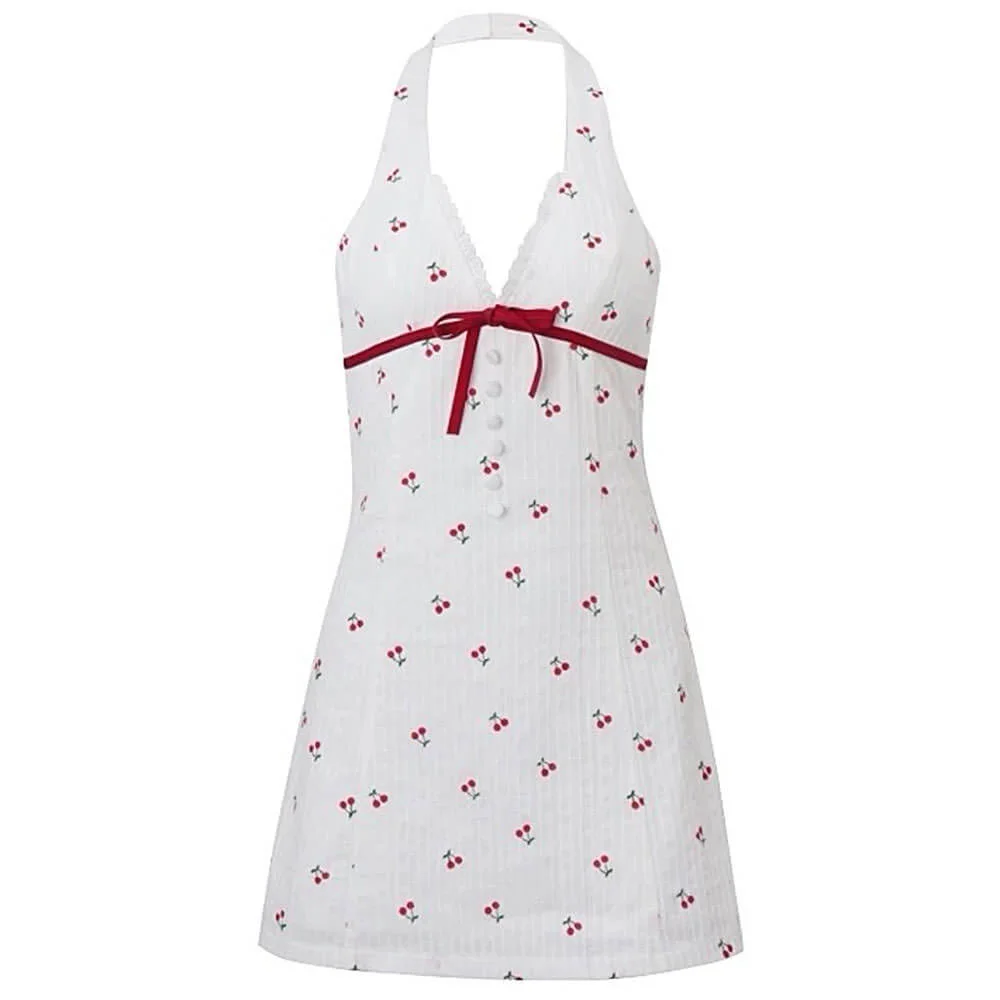 French Summer Cherry Halter Dress — view 1 French Summer Cherry Halter Dress — view 1