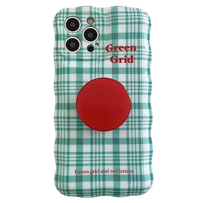 Green Grid iPhone Case — view 1 Green Grid iPhone Case — view 1