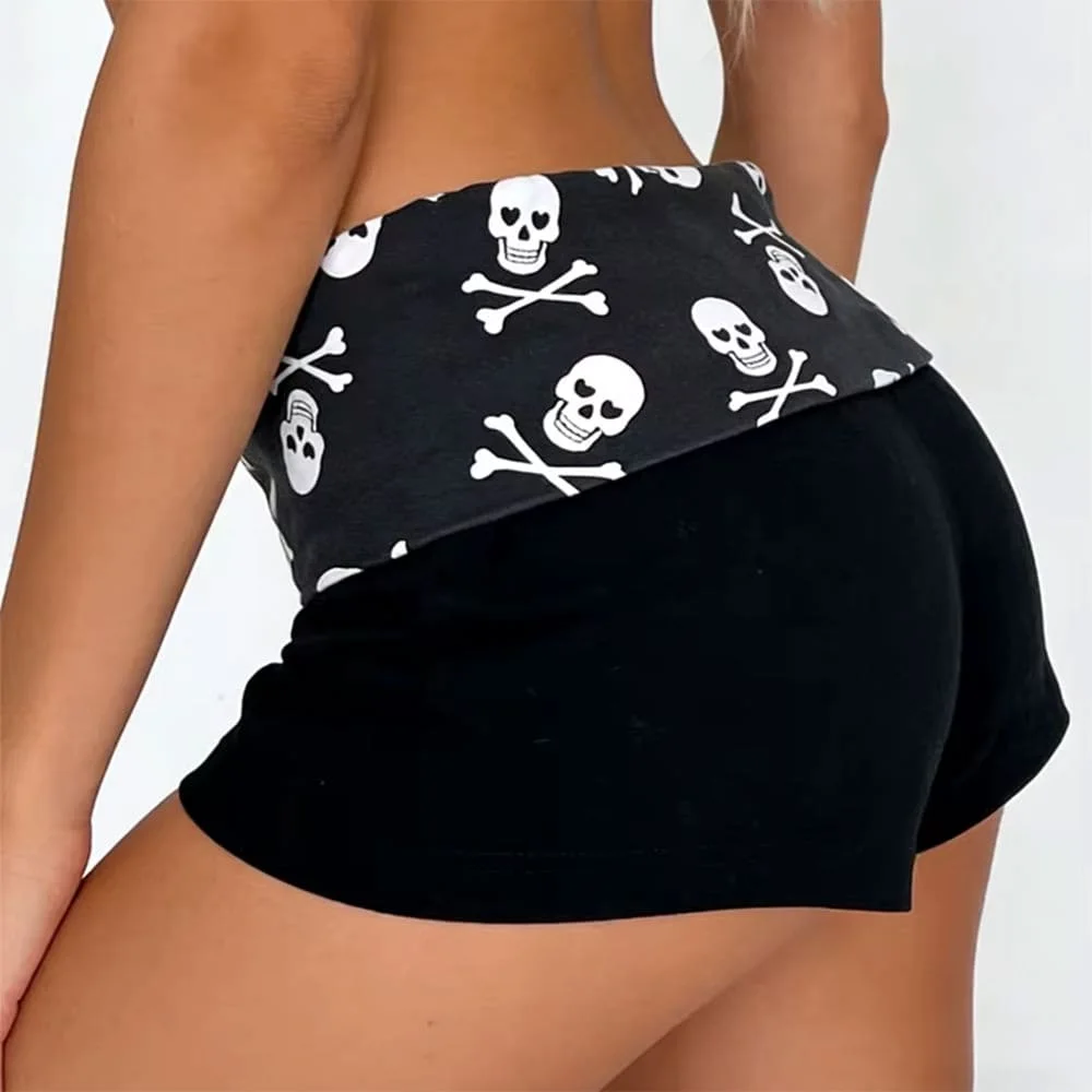 Emo Girl Skull Mini Shorts — view 3 Emo Girl Skull Mini Shorts — view 3