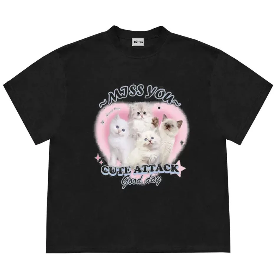 Miss You Cat Attack T-Shirt — view 1 Miss You Cat Attack T-Shirt — view 1