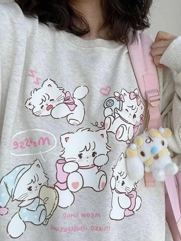 Playful Kitten Long Sleeve Top — view 2 Playful Kitten Long Sleeve Top — view 2