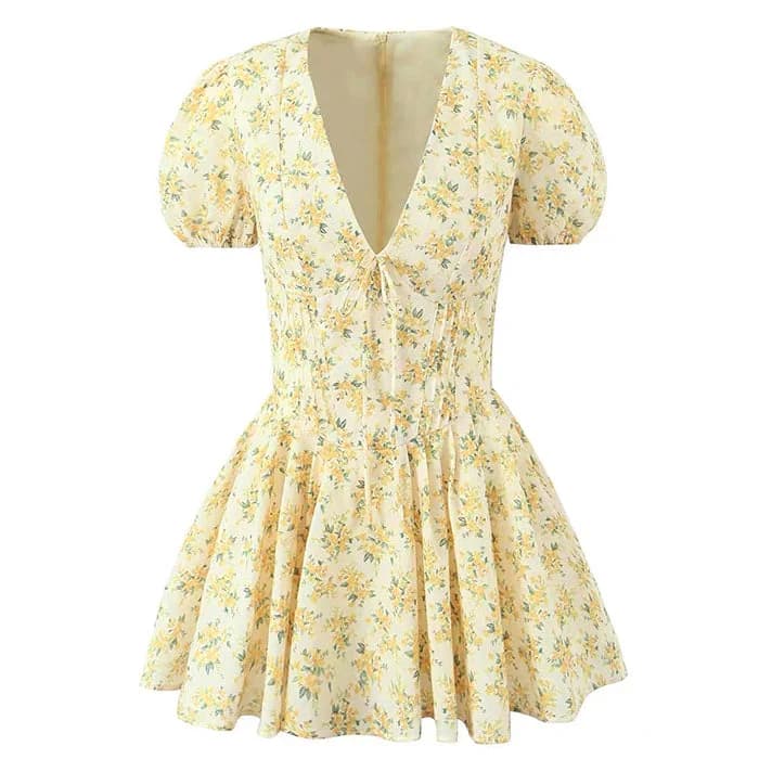 Sunny Afternoon Cottagecore Floral Dress — view 1 Sunny Afternoon Cottagecore Floral Dress — view 1