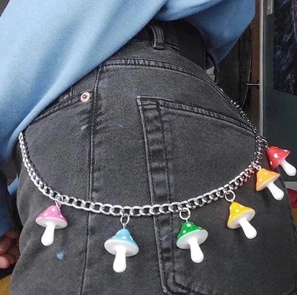 Rainbow Mushroom Belt Chain — view 1 Rainbow Mushroom Belt Chain — view 1