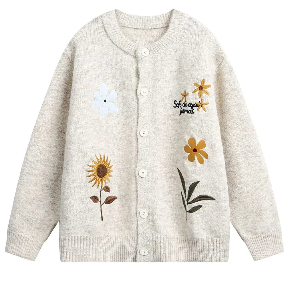 Cottagecore Embroidery Knit Cardigan — view 3 Cottagecore Embroidery Knit Cardigan — view 3