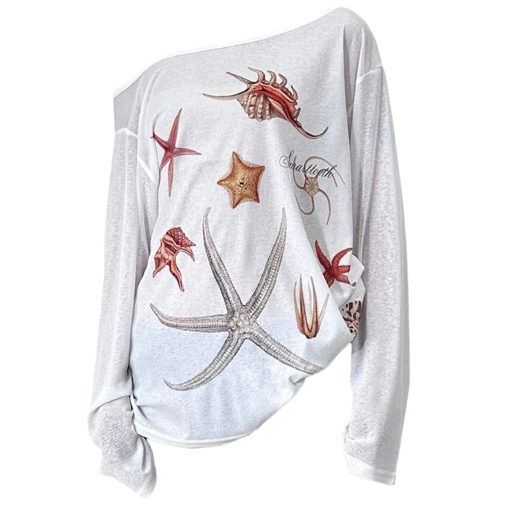 Mermaid Aesthetic Off-Shoulder Top — view 1 Mermaid Aesthetic Off-Shoulder Top — view 1