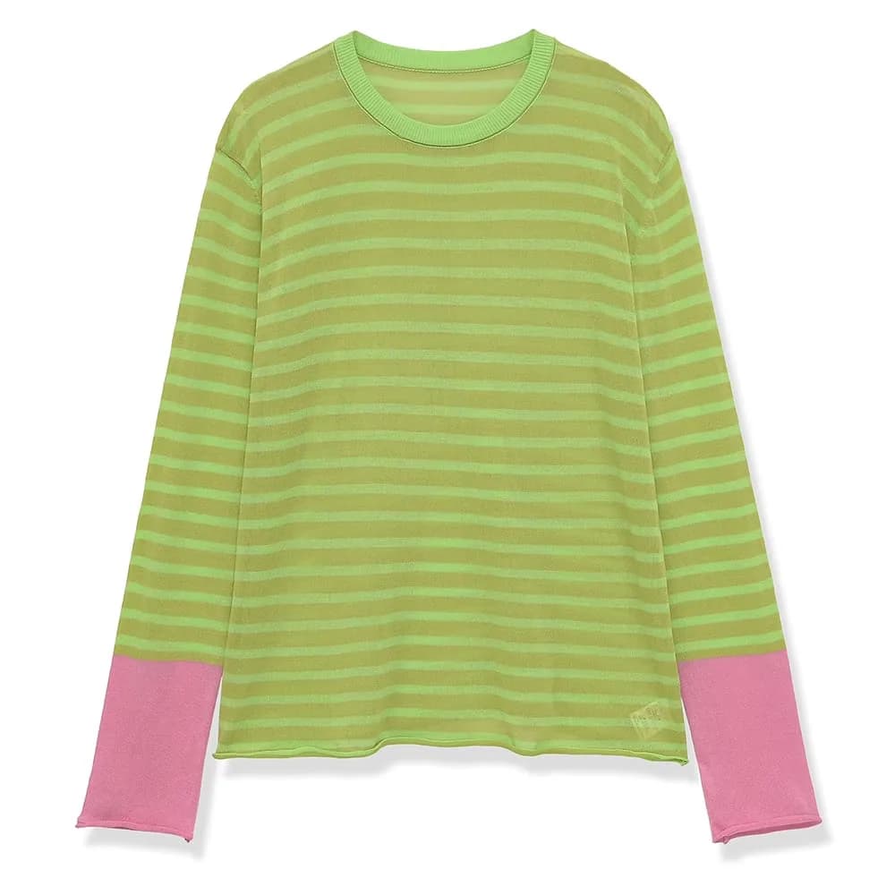 Never Basic Striped Long Sleeve Top — view 2 Never Basic Striped Long Sleeve Top — view 2