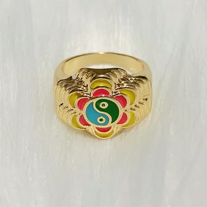 Flower Yin Yang Ring — view 2 Flower Yin Yang Ring — view 2