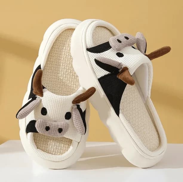 Cow Slippers — view 2 Cow Slippers — view 2