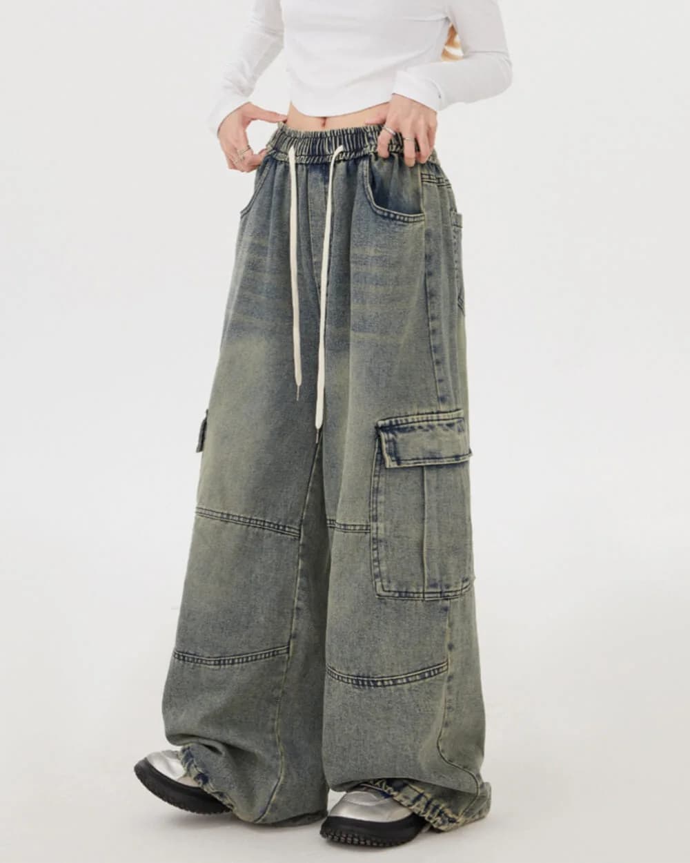 Coffee Break Wide Leg Cargo Pants — view 3 Coffee Break Wide Leg Cargo Pants — view 3