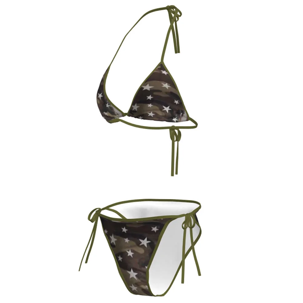 Y2K Star Pattern Camo Bikini Set — view 2 Y2K Star Pattern Camo Bikini Set — view 2