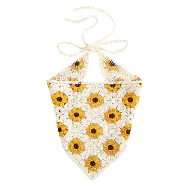 Sunflower Сrochet Hair Scarf — view 1 Sunflower Сrochet Hair Scarf — view 1