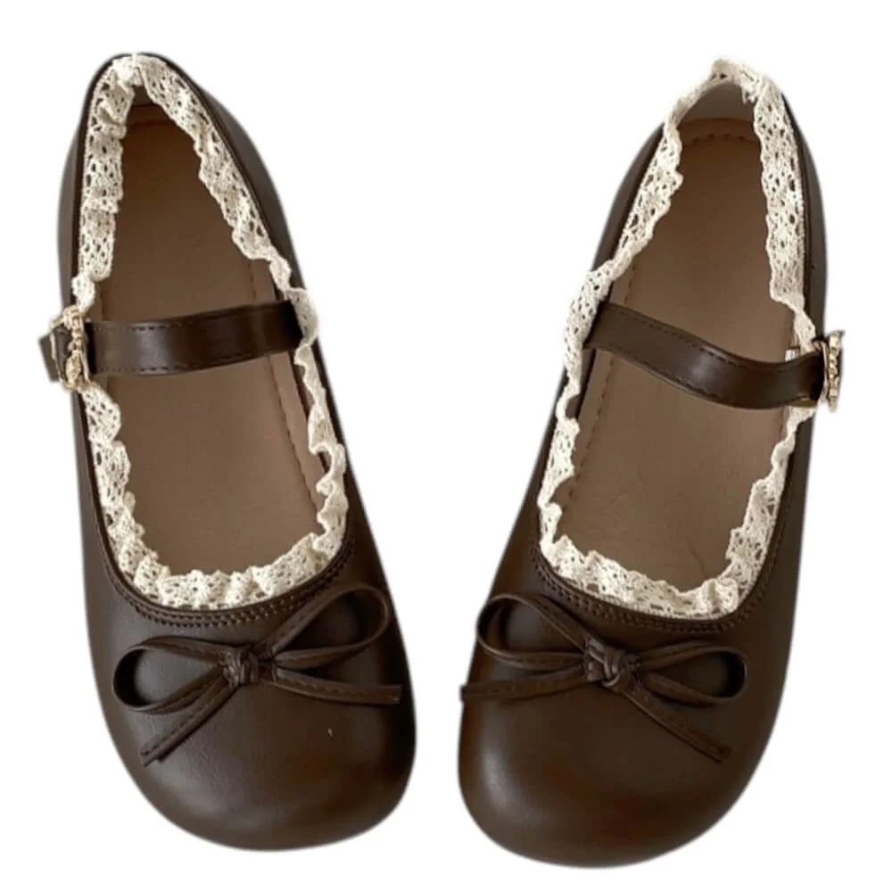Coquette Lace Trim Mary Jane Flats — view 2 Coquette Lace Trim Mary Jane Flats — view 2